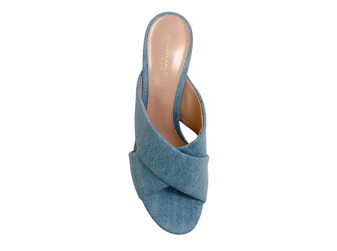 Sabot con plateau Sheridan in denim Stonewash Gianvito Rossi - vista 4