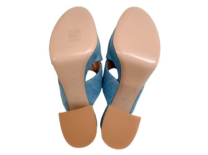 Sabot con plateau Sheridan in denim Stonewash Gianvito Rossi - vista 9