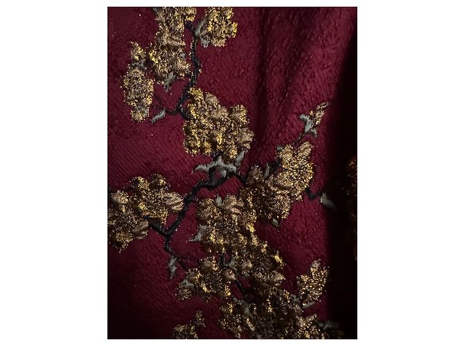 Top de brocado burdeos y dorado con flecos Dries Van Noten Negro - vista 3