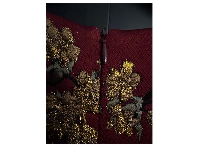 Top de brocado burdeos y dorado con flecos Dries Van Noten Negro - vista 4