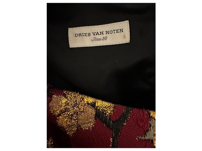 Top de brocado burdeos y dorado con flecos Dries Van Noten Negro - vista 6