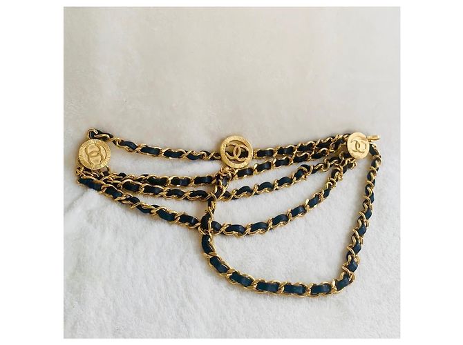 Cintura Chanel a Tripla Catena Oro D'oro - vista 7