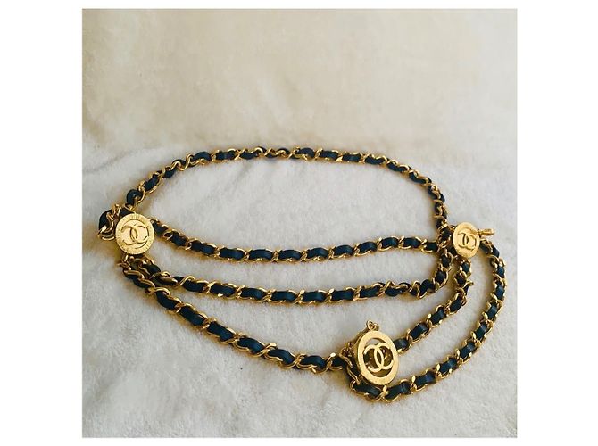 Cintura Chanel a Tripla Catena Oro D'oro - vista 9