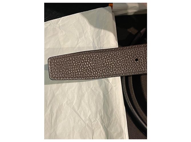 Hermès H Gürtel aus schwarzem Leder 90 cm - Ansicht 2