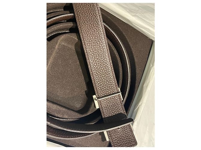 Hermès H Gürtel aus schwarzem Leder 90 cm - Ansicht 7