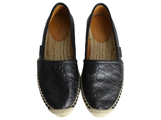 Espadrillas Gucci Guccissima Signature in pelle nera Nero - vista 5