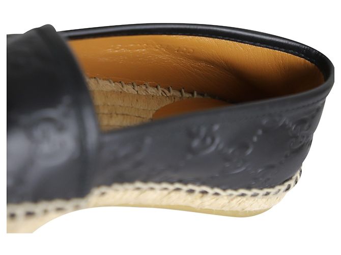 Espadrillas Gucci Guccissima Signature in pelle nera Nero - vista 8