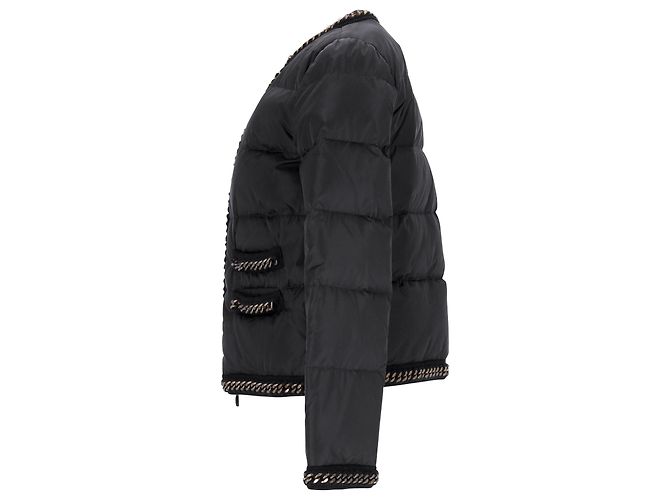 Moncler Chain Link Pufferjacke aus schwarzem Polyamid - Ansicht 2