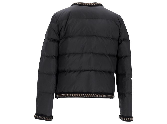 Moncler Chain Link Pufferjacke aus schwarzem Polyamid - Ansicht 3