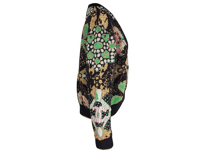 Chanel gestrickter Blumenpullover aus mehrfarbigem Kaschmir Mehrfarben - Ansicht 2