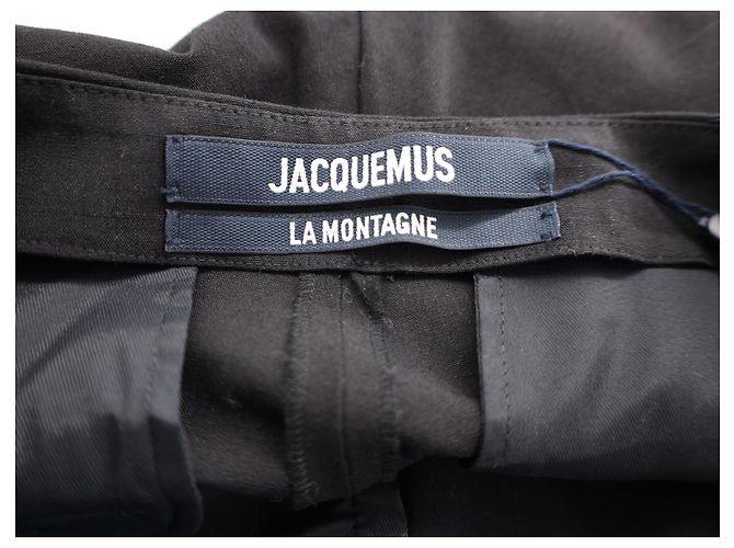 Pantaloni slim fit Jacquemus La Montagne in viscosa nera - vista 3