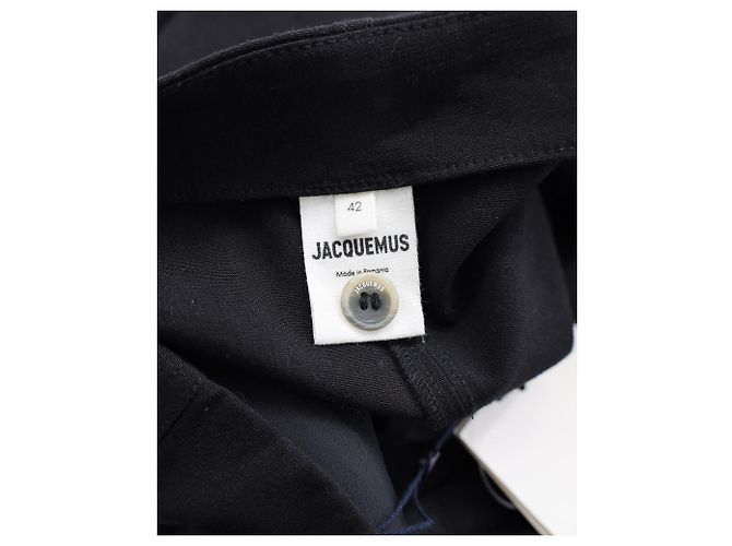 Pantaloni slim fit Jacquemus La Montagne in viscosa nera - vista 4