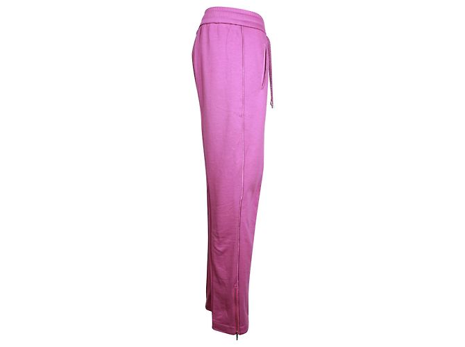 Calça de moletom Chanel com detalhe de renda floral em algodão roxo - vista 2