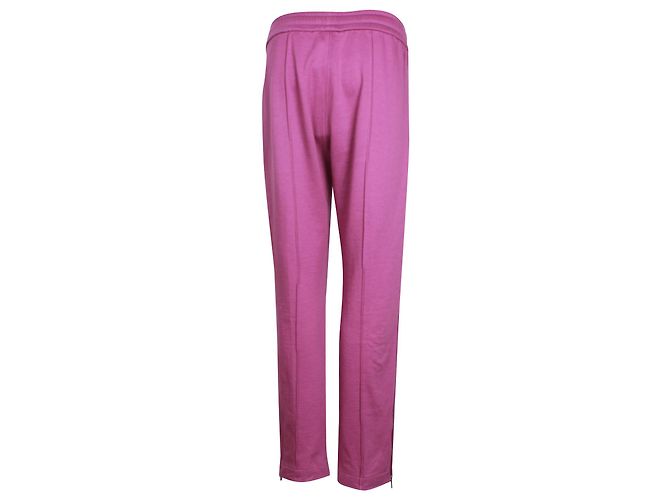 Calça de moletom Chanel com detalhe de renda floral em algodão roxo - vista 3