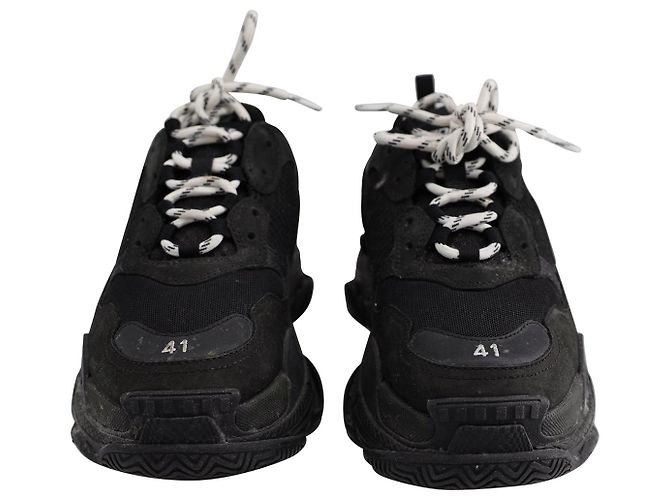 Everyday Sneakers Triple S di Balenciaga in poliestere nero - vista 4