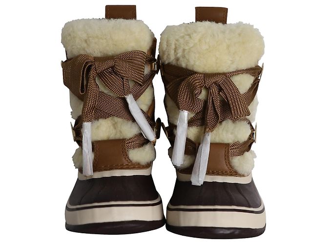 Chloé Botas de caminhada Chloe X Sorel em camurça marrom e couro de bezerro - vista 2
