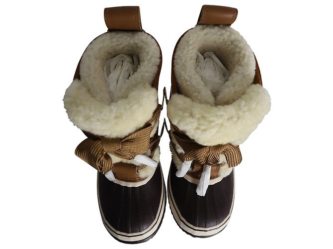 Chloé Botas de caminhada Chloe X Sorel em camurça marrom e couro de bezerro - vista 3