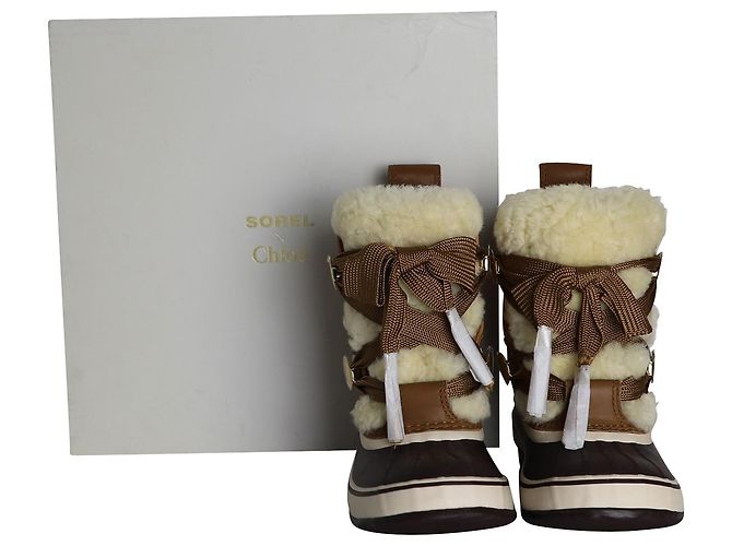 Chloé Botas de caminhada Chloe X Sorel em camurça marrom e couro de bezerro - vista 8