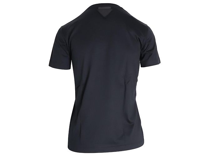 Camiseta con logo en la espalda de Prada en algodón negro - vista 2