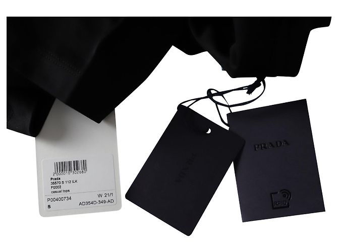 Camiseta con logo en la espalda de Prada en algodón negro - vista 4