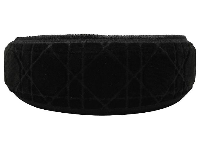 Cerchietto Dior Cannage in velluto nero - vista 3