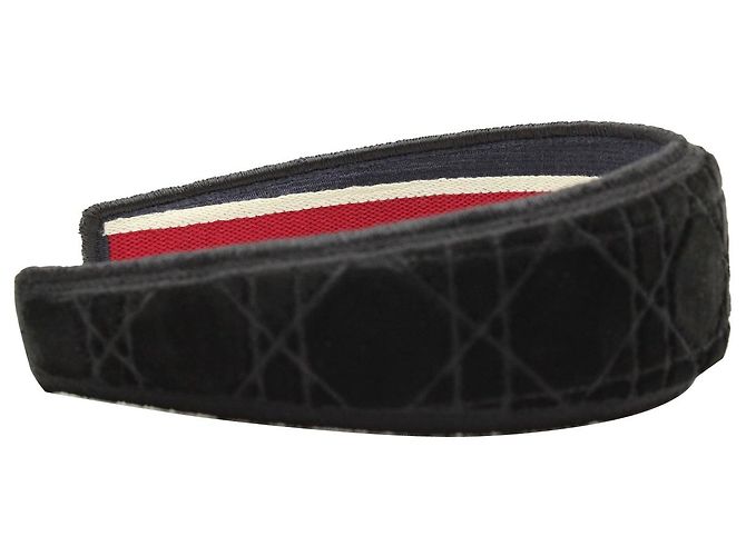 Cerchietto Dior Cannage in velluto nero - vista 4