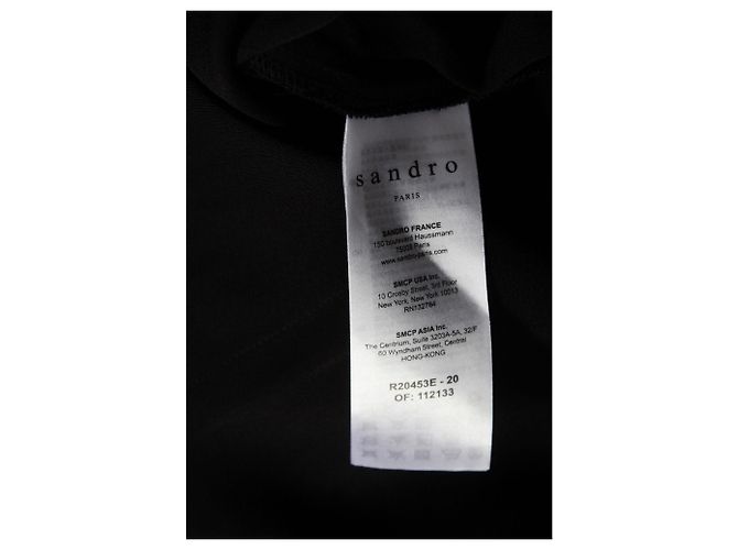 Sandro Paris Minivestido Milene de crepé plisado de viscosa negra Negro - vista 5