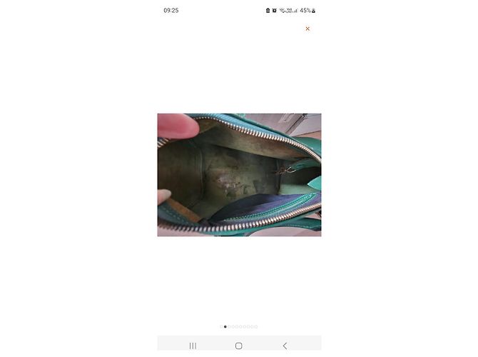 Borsa a mano Louis Vuitton Speedy 35 in pelle verde scuro - vista 10