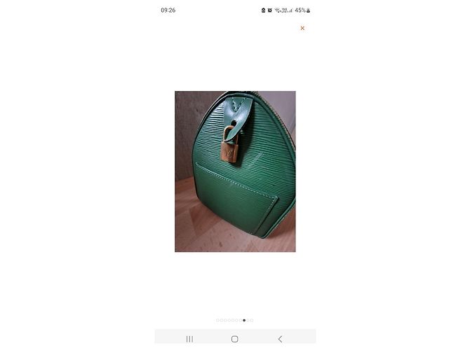 Borsa a mano Louis Vuitton Speedy 35 in pelle verde scuro - vista 4