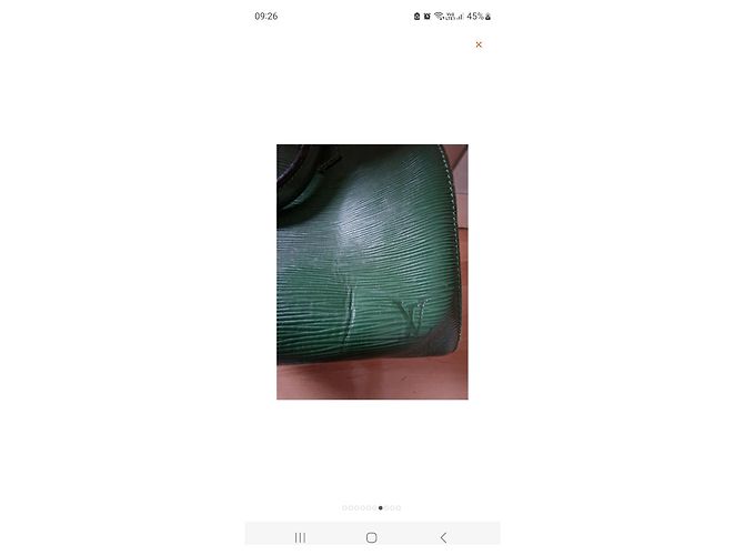 Borsa a mano Louis Vuitton Speedy 35 in pelle verde scuro - vista 5