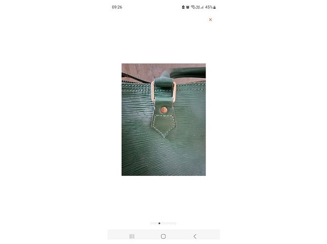 Borsa a mano Louis Vuitton Speedy 35 in pelle verde scuro - vista 8