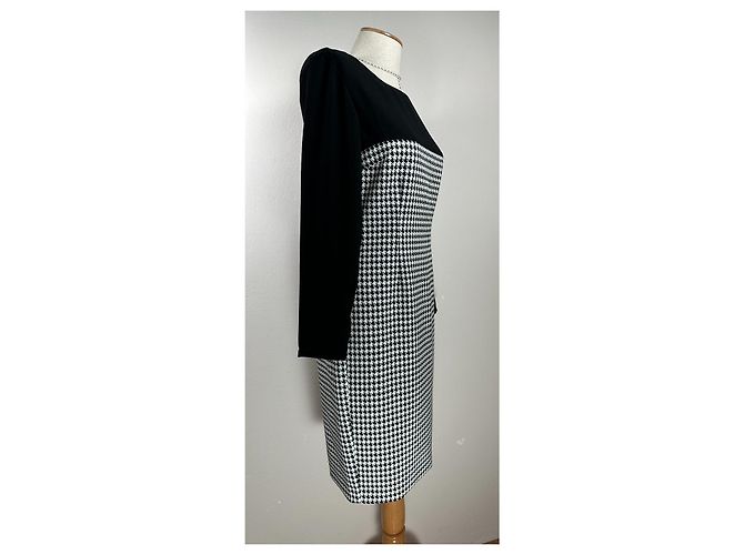 Max Mara Kleid Hahnentrittmuster Schwarz Weiß - Ansicht 3