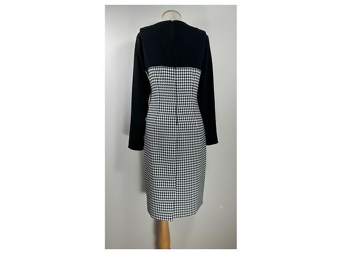 Max Mara Kleid Hahnentrittmuster Schwarz Weiß - Ansicht 4