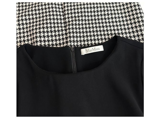 Max Mara Kleid Hahnentrittmuster Schwarz Weiß - Ansicht 5