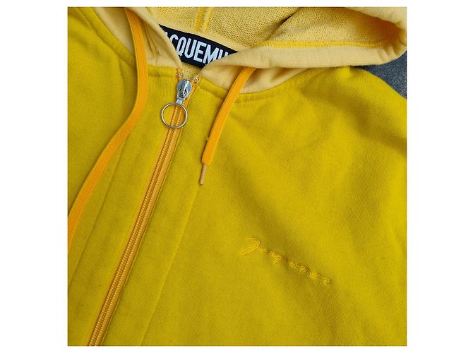 Jacquemus Kapuzenpullover mit Reißverschluss Gelb Baumwolle - Ansicht 7