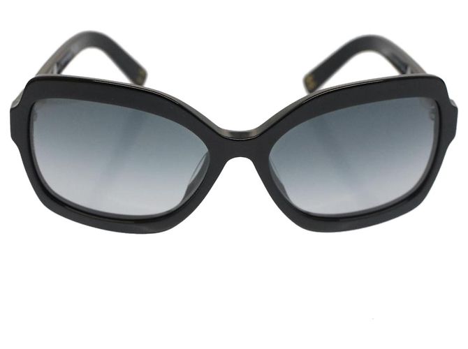 CHANEL Occhiali da sole perlati Plastica Nero CC Auth 53403 - vista 13
