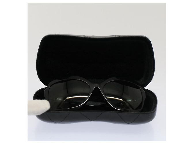 CHANEL Occhiali da sole perlati Plastica Nero CC Auth 53403 - vista 18
