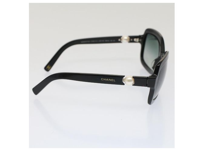 CHANEL Occhiali da sole perlati Plastica Nero CC Auth 53403 - vista 3