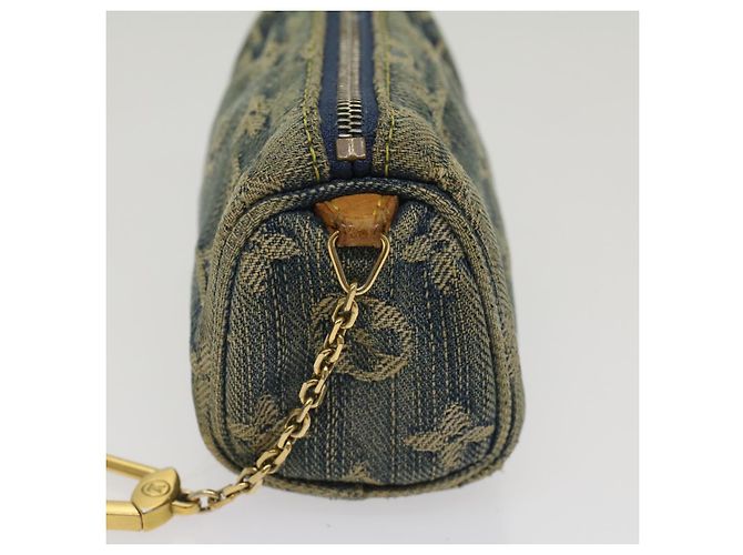 LOUIS VUITTON Monogramm Denim Trousse Speedy PM Beutel Blau M.95082 LV Auth bs7796 - Ansicht 3