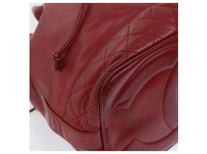 CHANEL Borsa a tracolla a catena Pelle di agnello Rosso CC Auth bs7902 - vista 16