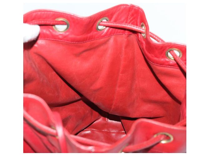 CHANEL Borsa a tracolla a catena Pelle di agnello Rosso CC Auth bs7902 - vista 20