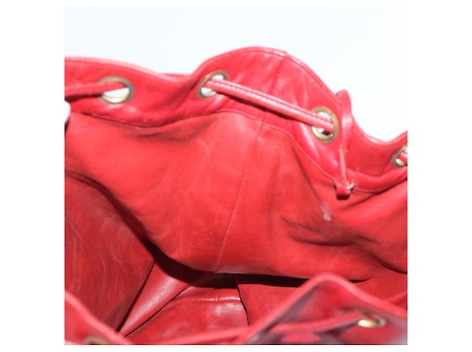 CHANEL Borsa a tracolla a catena Pelle di agnello Rosso CC Auth bs7902 - vista 21