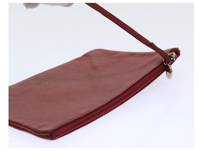 CHANEL Borsa a tracolla a catena Pelle di agnello Rosso CC Auth bs7902 - vista 26