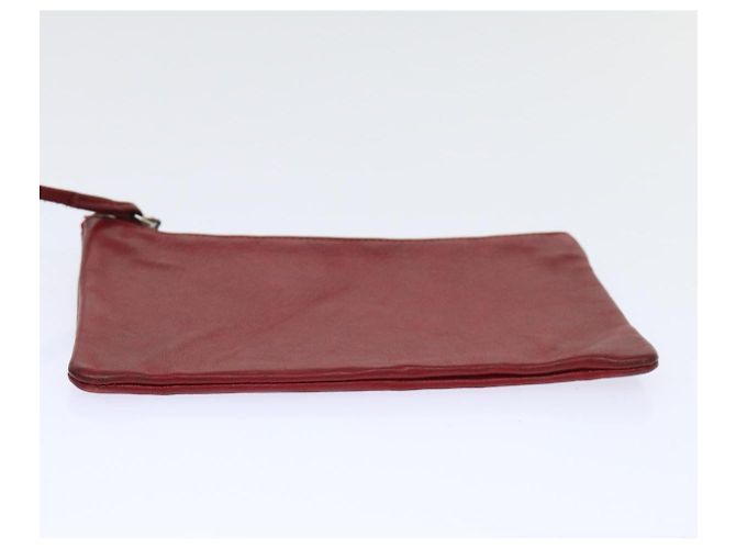 CHANEL Borsa a tracolla a catena Pelle di agnello Rosso CC Auth bs7902 - vista 27