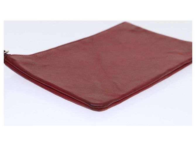 CHANEL Borsa a tracolla a catena Pelle di agnello Rosso CC Auth bs7902 - vista 28