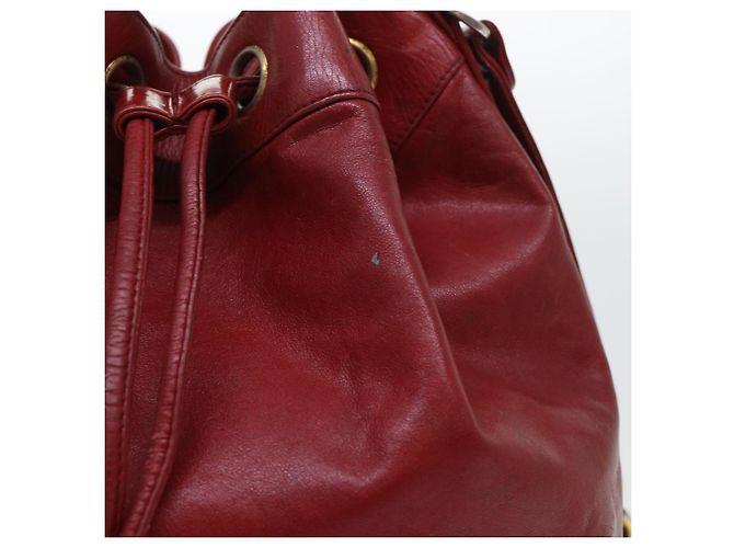 CHANEL Borsa a tracolla a catena Pelle di agnello Rosso CC Auth bs7902 - vista 3