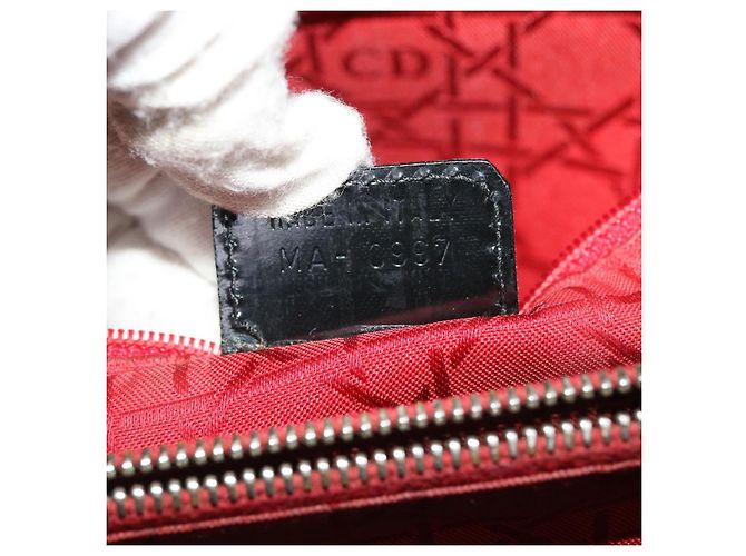 Christian Dior Borsa a mano Pelle Nera Rossa Auth bs7933 - vista 12