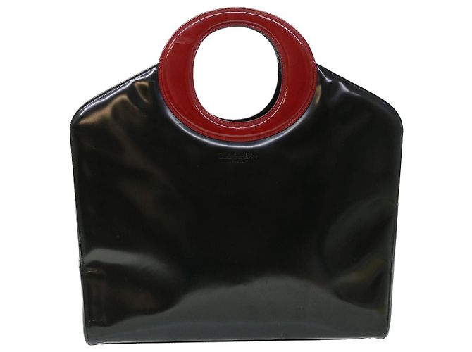 Christian Dior Borsa a mano Pelle Nera Rossa Auth bs7933 - vista 13