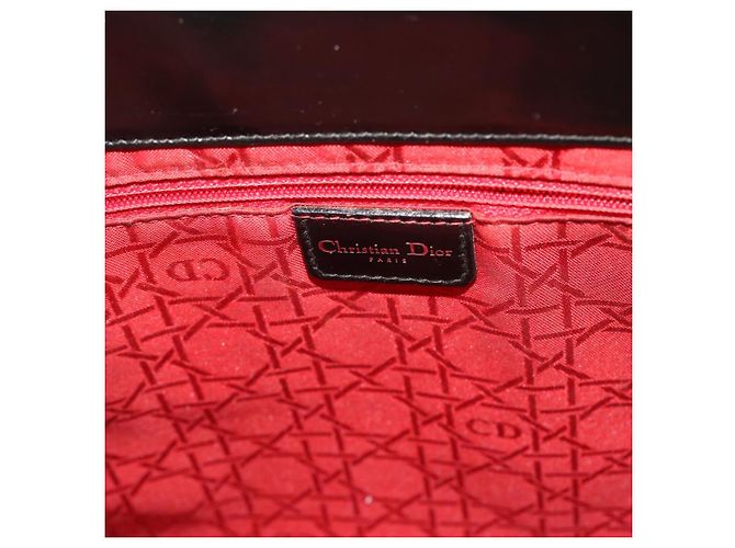 Christian Dior Borsa a mano Pelle Nera Rossa Auth bs7933 - vista 17
