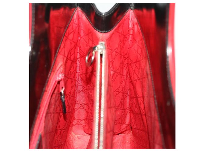 Christian Dior Borsa a mano Pelle Nera Rossa Auth bs7933 - vista 18